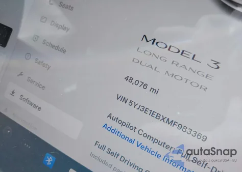 2021 Tesla Model 3 Long Range Dual Motor All-Wheel Drive from USA, damaged, VIN 5YJ3E1EBXMF983369